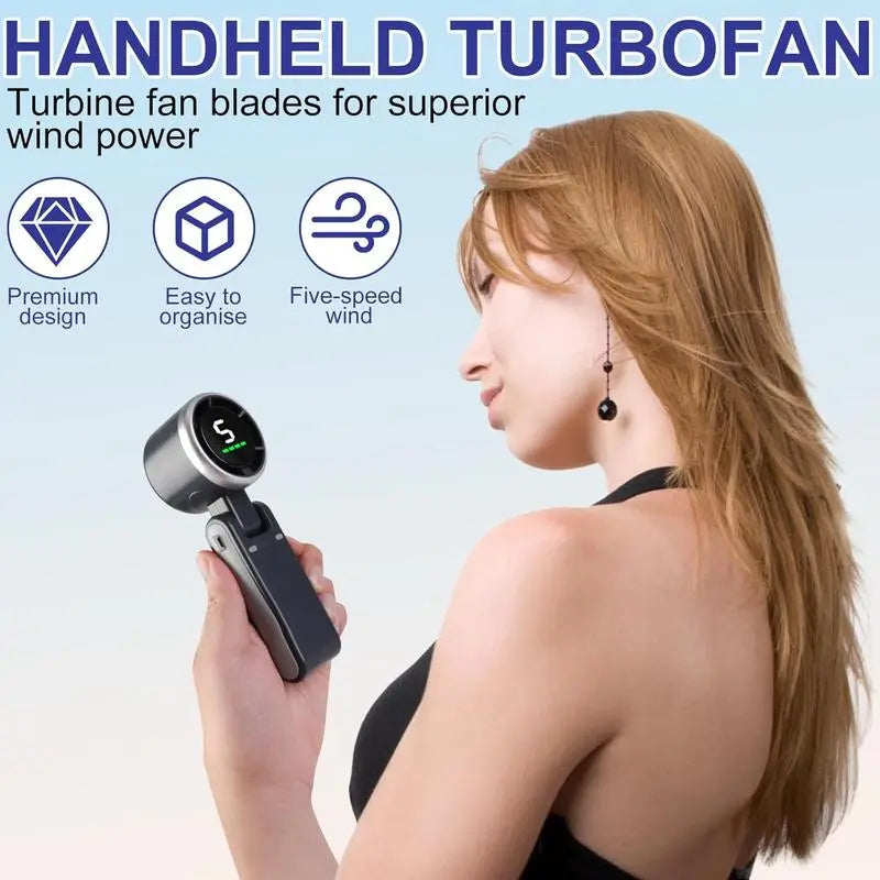 Portable Turbo Handheld Fan 5 Speeds
