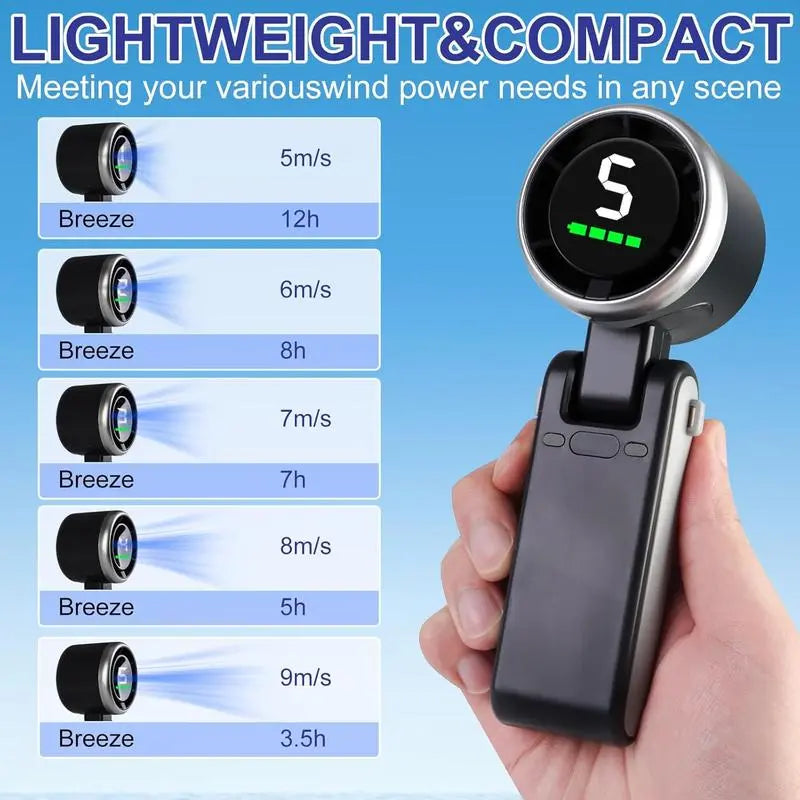 Portable Turbo Handheld Fan 5 Speeds