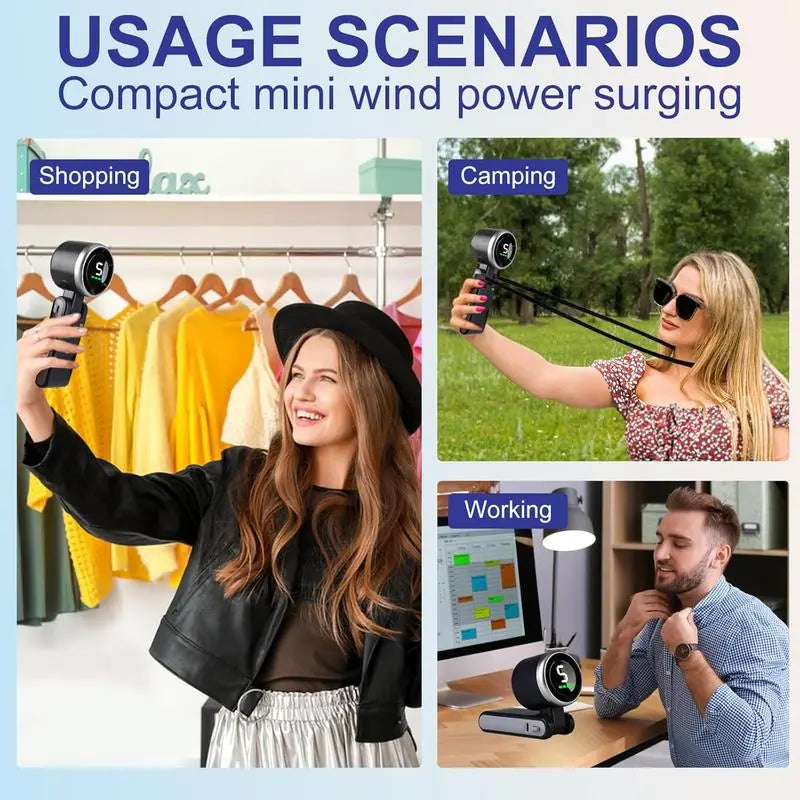Portable Turbo Handheld Fan 5 Speeds